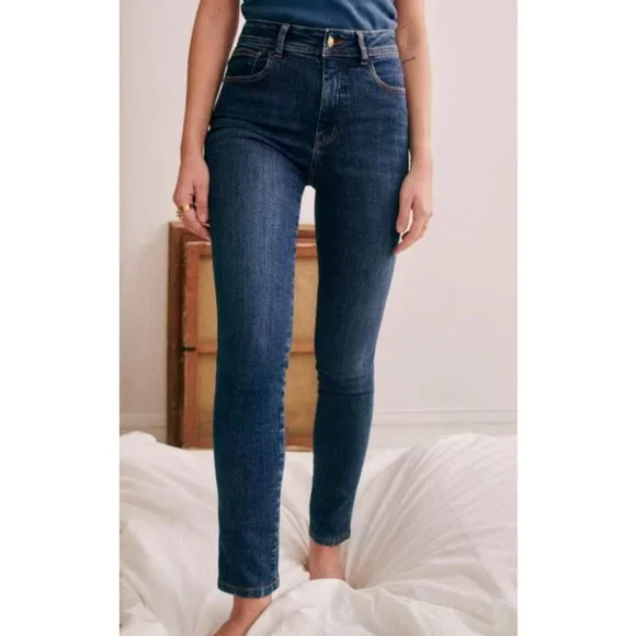 Sézane Parisian Perfect Slim High Waisted Skinny Blue Denim Jeans High Rise - 29 - Picture 2 of 13